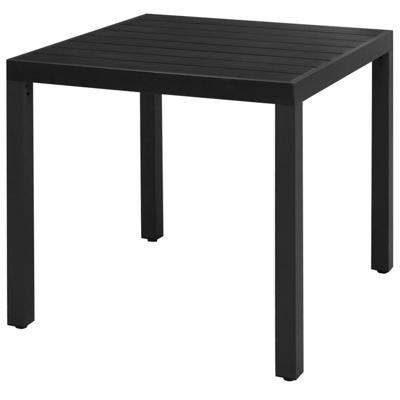Tuintafel 80x80x74 cm aluminium en HKC zwart
