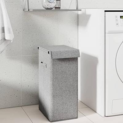 VidaXL Wasmand inklapbaar 26x34,5x59,5 cm kunstlinnen grijs VidaXL Wasmand inklapbaar 26x34,5x59,5 cm kunstlinnen grijs