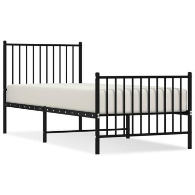 Bedframe met hoofd- en voeteneinde metaal zwart 80x200 cm