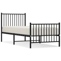 Bedframe met hoofd- en voeteneinde metaal zwart 80x200 cm - thumbnail