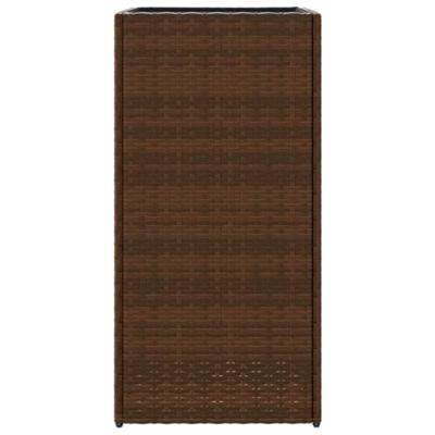 VidaXL Plantenbakken 2 st 40x40x80 cm poly rattan bruin