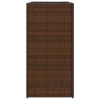 Plantenbakken 2 st 40x40x80 cm poly rattan bruin - thumbnail