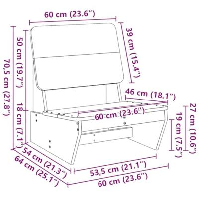 Tuinstoelen 2 st 60x64x70,5 cm massief grenenhout