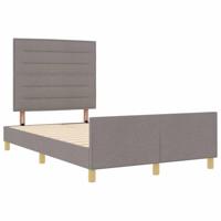 Bedframe met hoofdeinde Taupe 140 x 190 cm Stof - thumbnail