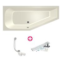 Xenz Lagoon Compact badkuip links 160x75x40cm pergamon - thumbnail