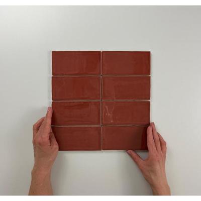 Wandtegel Atlas Garnet Brillo 7.5x15 cm Glans Rood J-Stone