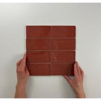 Wandtegel Atlas Garnet Brillo 7.5x15 cm Glans Rood J-Stone - thumbnail
