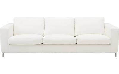 Goossens Excellent Bank Massimo wit, leer, 3,5-zits, urban industrieel