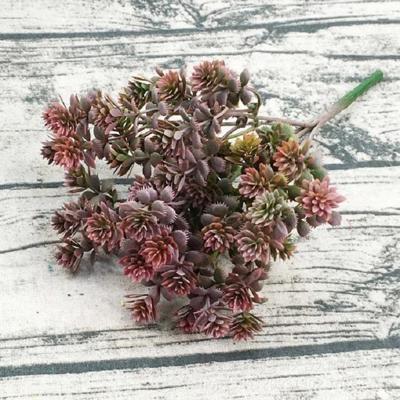 6 takken simulatie plant Guanyin gras imitatie plastic bloem Home plant decoratie (rood)