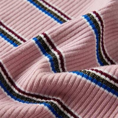 Kindershirt met lange mouwen gestreept 128 lichtroze