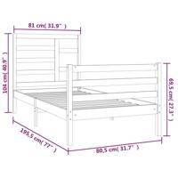 Bedframe massief hout 75x190 cm - thumbnail