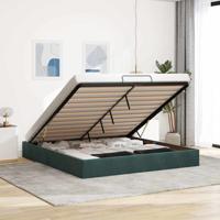 Ottoman bedframe zonder matras 180x200 cm fluweel donkergroen - thumbnail