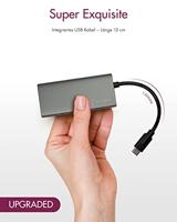 ICY BOX USB Hub 3.1 Gen 2 met 4 USB-poorten, USB 3.1 Gen2 10 Gbit/s, USB-C verbinding, geïntegreerde kabel, Antraciet, Aluminium, IB-HUB1428-C31 - thumbnail
