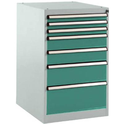 Manuflex SP1128.0001 Lade kast BASETEC stationair, gebruiksh. 700 mm met 7 lades, in grijs groen HF 0001 Manuflex SP1128.0001 Lade kast BASETEC stationair, gebruiksh. 700 mm met 7 lades, in grijs groen HF 0001