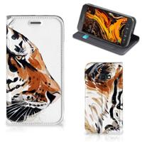 Bookcase Samsung Galaxy Xcover 4s Watercolor Tiger - thumbnail