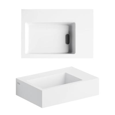 Fontein Clou Flush 2 36x24.5x9cm Aluite Mat Wit (Met Voorbewerkt Kraangat Rechts) Fontein Clou Flush 2 36x24.5x9cm Aluite Mat Wit (Met Voorbewerkt Kraangat Rechts)