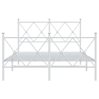 Bedframe met hoofd- en voeteneinde metaal wit 120x200 cm - thumbnail