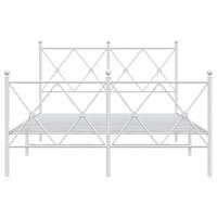 Bedframe met hoofd- en voeteneinde metaal wit 120x200 cm - thumbnail
