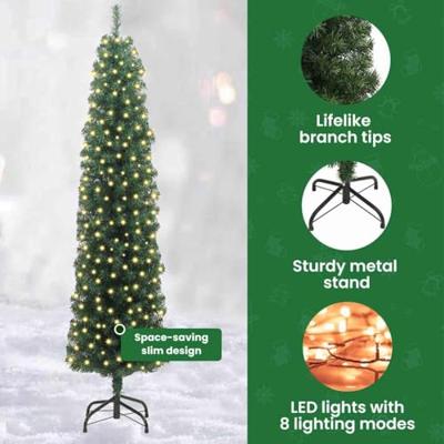 VidaXL Kunstkerstboom groen 180 cm pvc en staal en kunststof