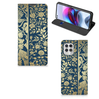 Motorola Moto G100 Smart Cover Beige Flowers - thumbnail