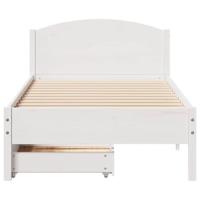 Bedframe zonder matras massief grenenhout wit 90x200 cm - thumbnail
