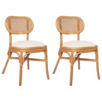 vidaXL Eetkamerstoelen 2 st linnen - thumbnail