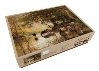 Puzzel (1000 stukjes): Rustende koeienhoeder aan oever, Julius van de Sande Bakhuyzen, Drents Mus. Puzzel (1000 stukjes): Rustende koeienhoeder aan oever, Julius van de Sande Bakhuyzen, Drents Mus.