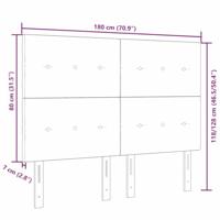 LED Hoofdbord met LED-striplichten Lichtgrijs 180 cm Polyester - thumbnail