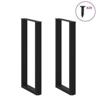 Bartafelpoten 2 st U-vormig 40x(100-101) cm staal zwart - thumbnail