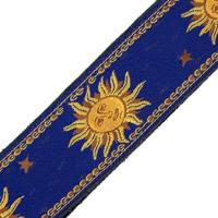 Levys Leathers MPJG-SUN-BLU geweven gitaarband met print - blauw met zon - thumbnail