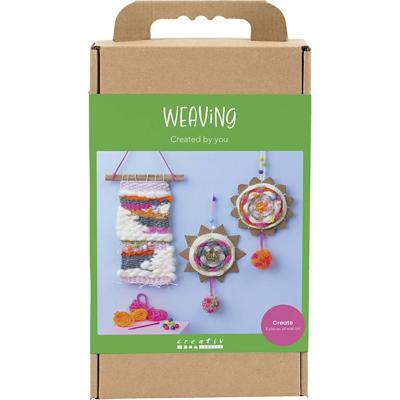 Creativ Company Hobbyset weven, wandbevestigingen, diverse kleuren, 1 doos Creativ Company Hobbyset weven, wandbevestigingen, diverse kleuren, 1 doos