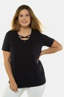 Ulla Popken Shirt, classic, V-hals, korte mouwen - Grote Maten - thumbnail