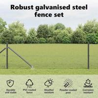 VidaXL Afrasteringspaal grijs 10 x 0,5 m (12 x 12 mm mesh) staal - thumbnail