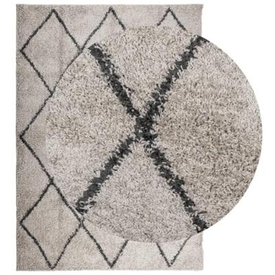 VidaXL Vloerkleed pamplona shaggy hoogpolig 120x170 cm beige antraciet