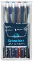 Schneider Schreibgeräte One Business 183094 Rollerballpen 0.6 mm Blauw, Groen, Rood, Zwart 4 stuk(s) - thumbnail