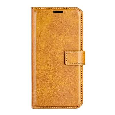 Casecentive Leren Wallet case met sluiting iPhone 14 Plus tan