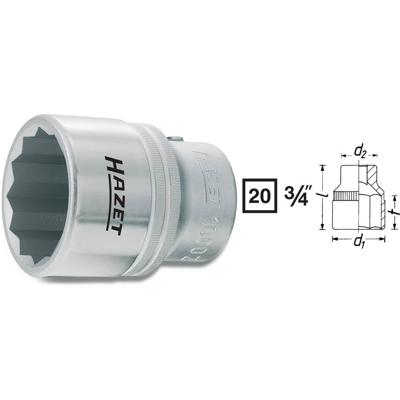 HAZET Dopsleutel 1000Z-32 · 3/4 inch (20 mm) vierkant hol · Buitentwaalfkant profiel · SW 32 mm HAZET Dopsleutel 1000Z-32 · 3/4 inch (20 mm) vierkant hol · Buitentwaalfkant profiel · SW 32 mm