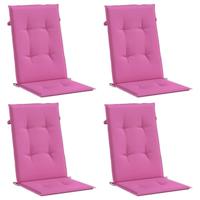Stoelkussens 4 st hoge rug stof roze - thumbnail