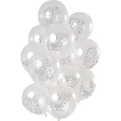 Folat Ballonnen origami cijfer 7 jaar 30 cm set van 12 | 24 stuks