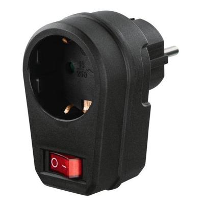 Hama Stopcontactadapter Geaard Stopcontact Schakelaar Zwart