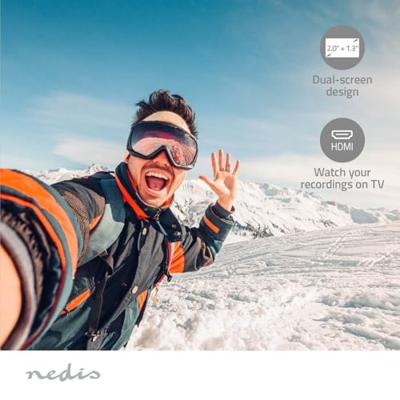 Action Cam | 4K@30fps | 16 MPixel | Waterbestendig tot: 30.0 m | 90 min | Wi-Fi | App beschikbaar voor: Android / IOS | Mounts inbegrepen | Zwart - thumbnail