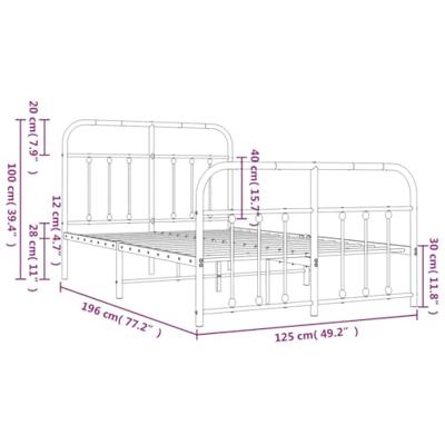 Bedframe met hoofd- en voeteneinde metaal wit 120 x 190 cm - thumbnail