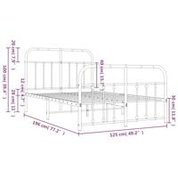 Bedframe met hoofd- en voeteneinde metaal wit 120 x 190 cm - thumbnail