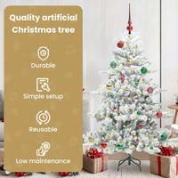 VidaXL Kunstmatige inklapbare kerstboom wit 150 cm pvc en staal - thumbnail