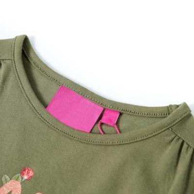 Kindershirt met lange mouwen en print 92 kakikleurig Kindershirt met lange mouwen en print 92 kakikleurig