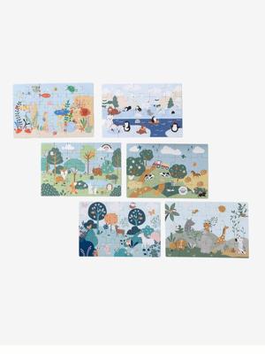 Koffer met 6 magnetische puzzels meerkleurig