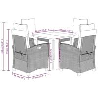 5-delige Tuinset met kussens poly rattan bruin - thumbnail