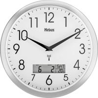 Mebus 19422 Wandklok Zendergestuurd 30 cm x 3 cm Zilver - thumbnail