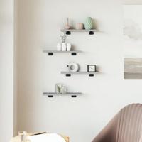 Wandschappen 4 st 40x10x1,5 cm bewerkt hout grijs sonoma eiken - thumbnail