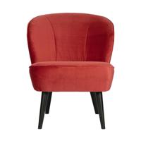 WOOOD Fauteuil 'Sara' Velvet, kleur Raspberry - thumbnail